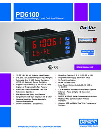 Thumbnail of document Data Sheet - PD6100 ProVu Strain Gauge, Load Cell & mV Digital Panel Meter